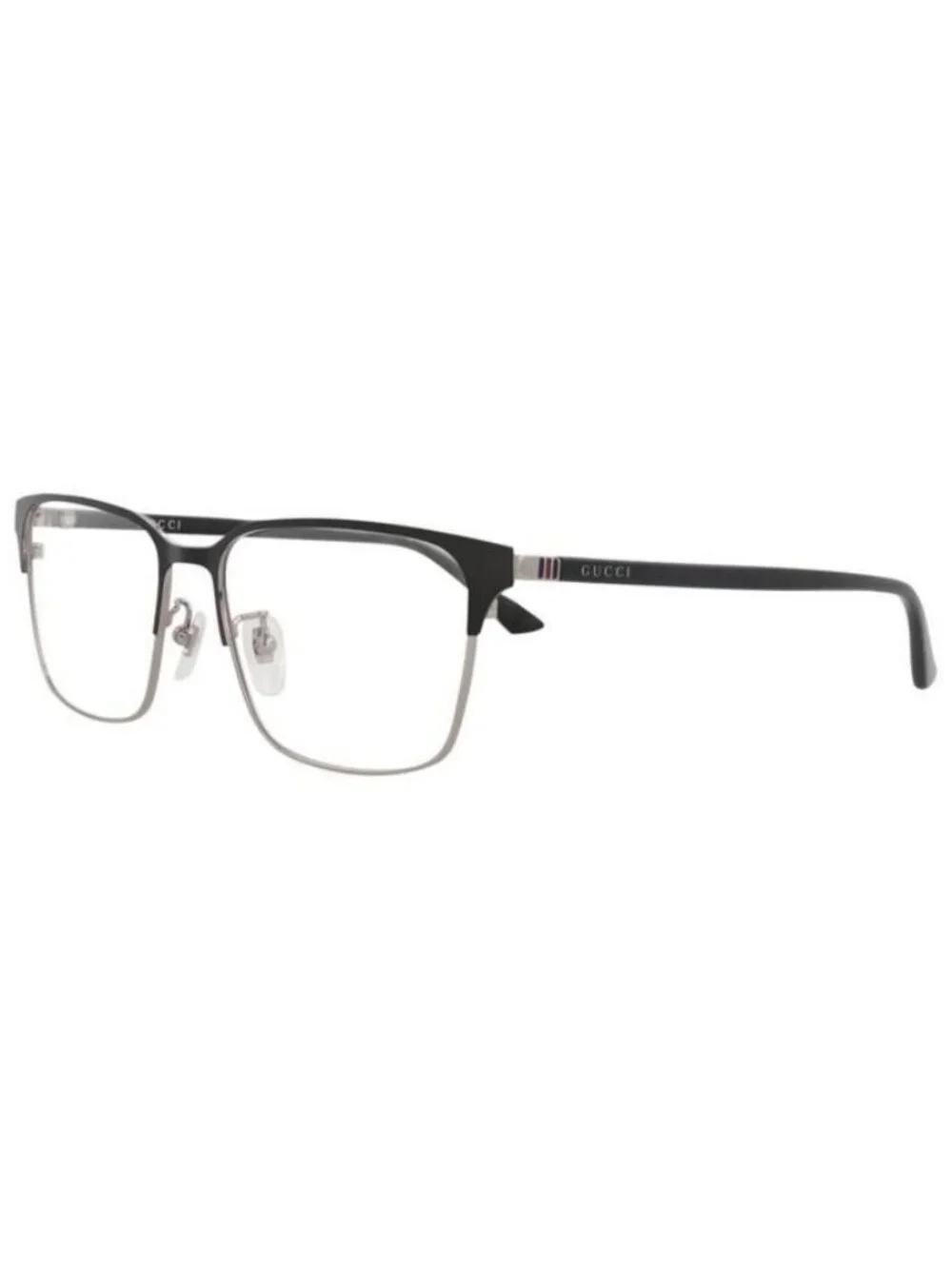 New Gucci Mens Square/Rectangle Ruthenium Black Transparent Fashion Designer Eye